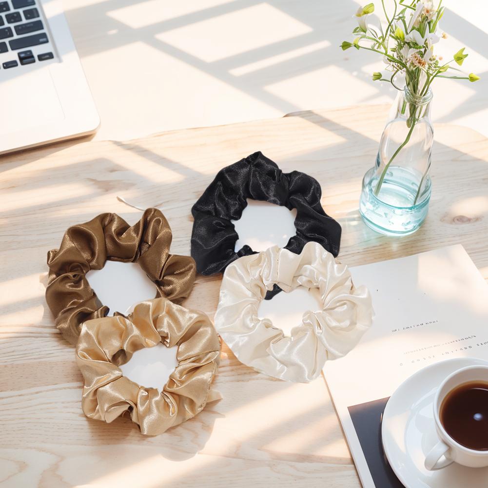 Dây Cột Tóc Bản Lớn Màu Sắc Đơn Giản Phong Cách retro Cho Nữ