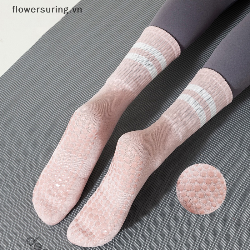 {flo} Vớ cotton Tập yoga Ấm Áp Nhanh Khô Chống Trượt Cho Nữ {Hoa}