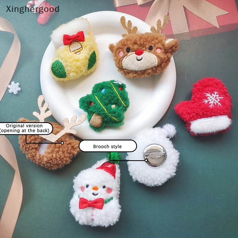 Xinghergood 1 Trâm Cài Áo Chủ Đề Giáng Sinh Đáng Yêu Hình Ông Già Noel Tuần Lộc Nhồi Bông xhg