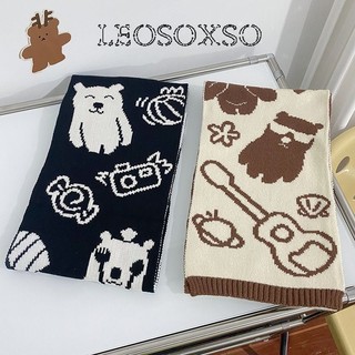 Leosoxs khăn choàng cổ nữ tag official khăn len choàng cổ nam nữ thời trang chất len dày ấm áp dài wsp23b0s1d