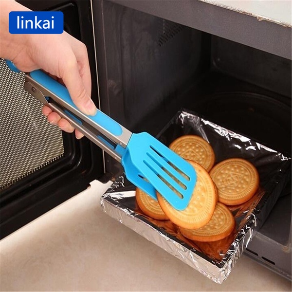 1 Kẹp Gắp Thức Ăn Bằng silicone Và Thép Không Gỉ