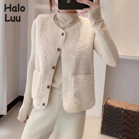 Halo Luu gile áo áo+vest+nữ vest set nữ High-quality Độc đáo fashionable Thanh lịch WMJ23B0TGW 47Z231124