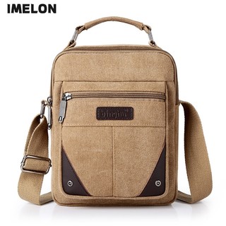 Imelon Túi Đeo Chéo canvas Đa Năng Thiết Kế Đơn Giản Thời Trang Cho Nam