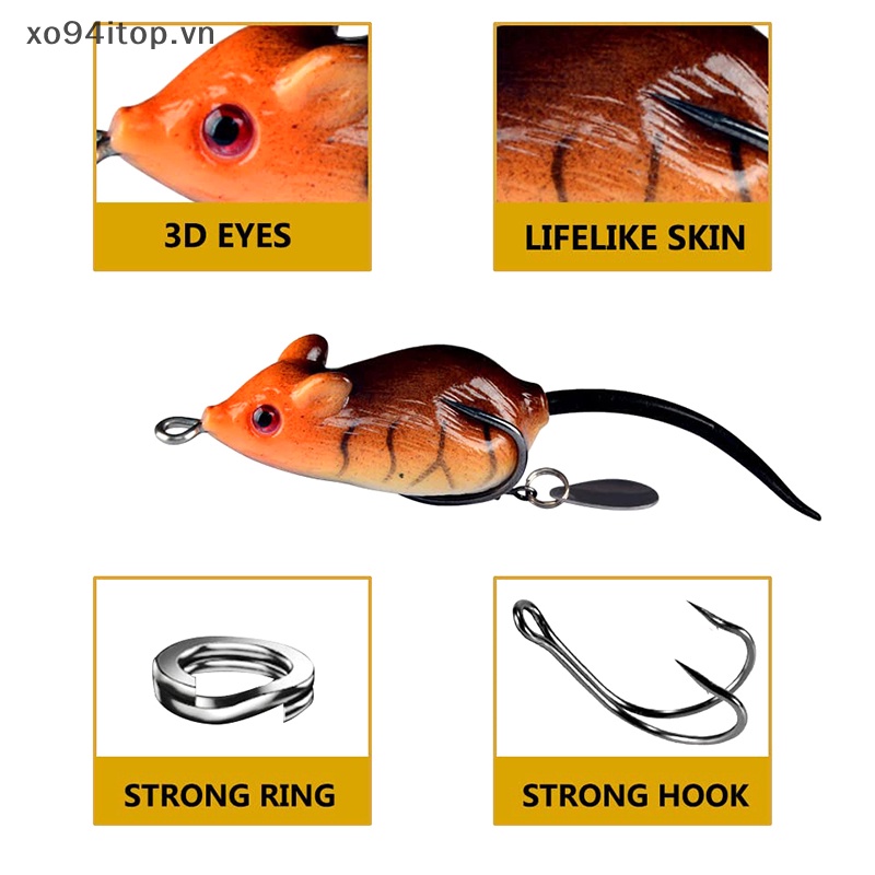 Xoitop Mồi Câu Cá Giả 5.5cm / 10.5g Hình Chuột / Sấm Sét / Ếch Sấm Sét