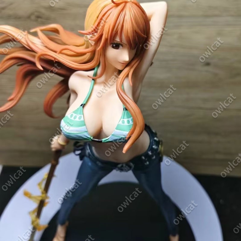 Mô Hình Nhân Vật One Piece Nami w/ Zeus  40cm Big Size Nami Swimsuit Onepiece Straw Hat Pirates Cat Burglar Whole Cake Island PVC Figure Packed in Box Model