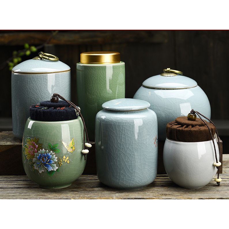 Bộ Ấm Chén Trà Bằng Sứ Cỡ Lớn caddy hl0f
