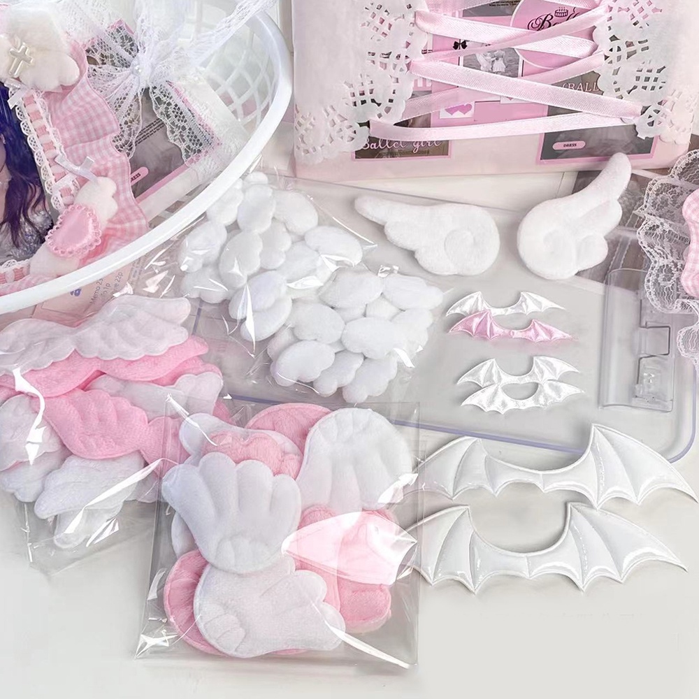 Vỏ Bọc Thẻ Quà Tặng Hình Đôi Cánh Nhồi Bông Màu Hồng Dễ Thương diy