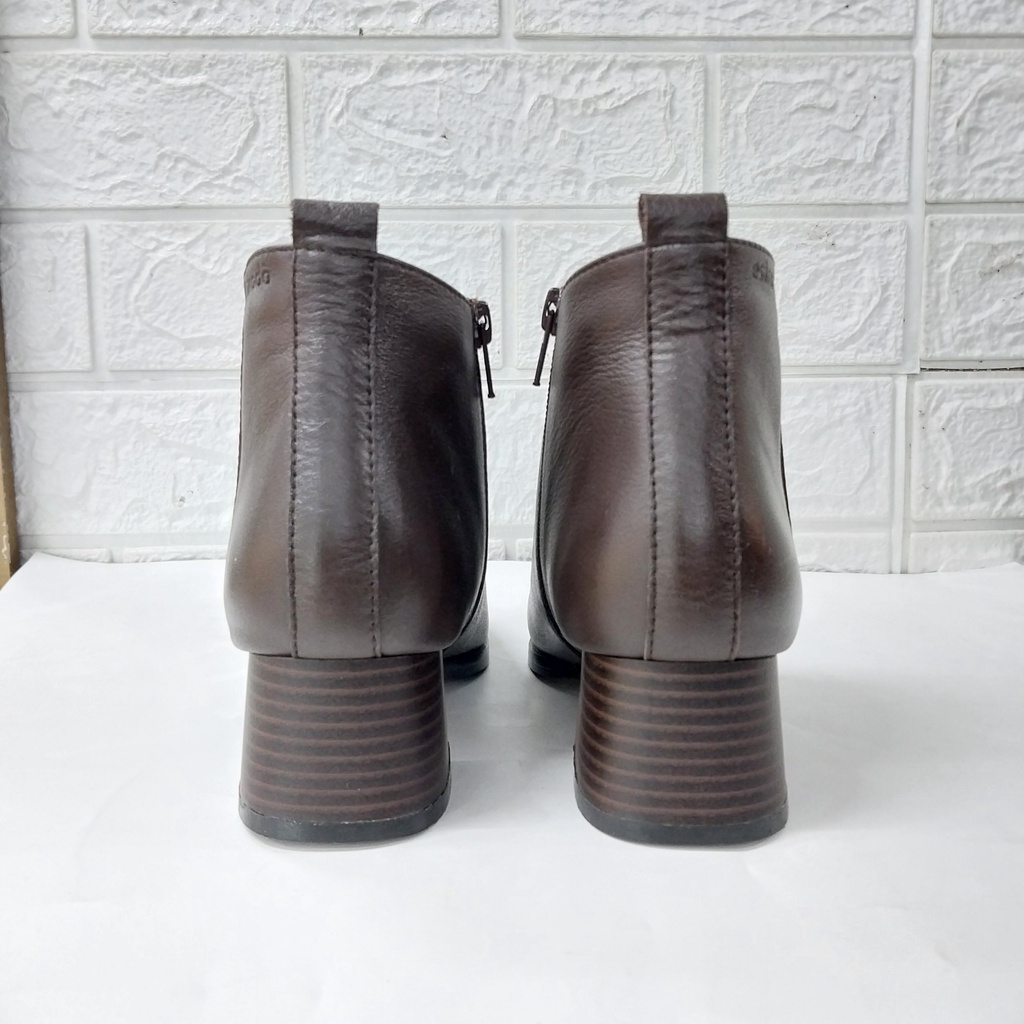 Boot ESSTRADA da, mũi tròn, gót trụ 5cm