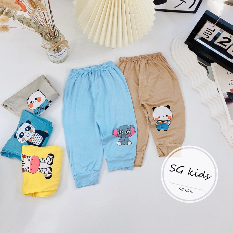 Set 5 quần chục dài thun lạnh mềm mát cho bé trai bé gái