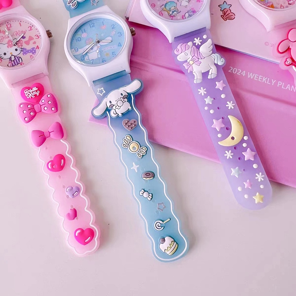 Kuromi Đồng Hồ Đeo Tay Thạch Anh Hình sanrio cinnamoroll kawaii Thời Trang Cho Học Sinh Nữ