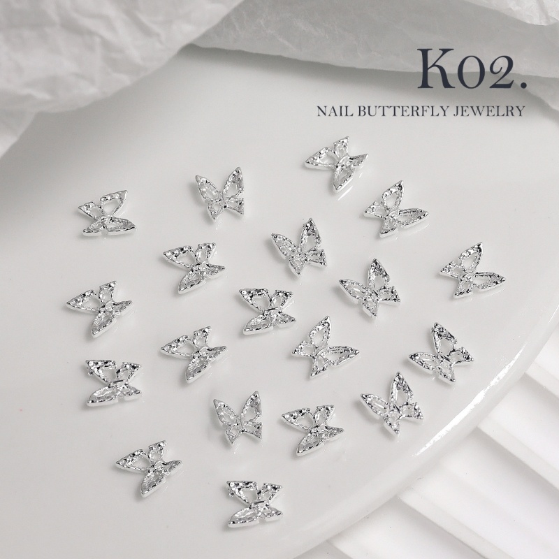 ✿ Set 20 Phụ Kiện Trang Trí Móng Tay 3d Hình Bướm Xinh Xắn