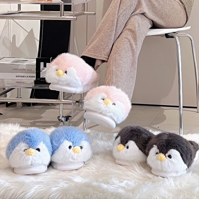 Dép Bông Đi Trong Nhà Hình Chim Cánh Cụt cute Mùa Đông 2024 Dày Dặn Ấm Áp Hình Chim Cánh Cụt Dễ Thương