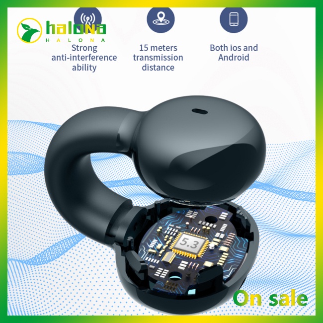 Halo Tai Nghe Kẹp Vành Tai Không Dây Âm Thanh Nổi Phong Cách Thể Thao Thời Trang