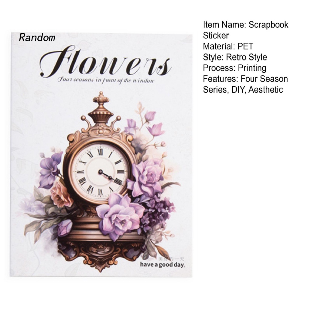 Bộ 30 Miếng Dán Hình Hoa Chống Thấm Nước Dùng Trang Trí Sổ Tay / Điện Thoại / Ván Trượt / laptop diy