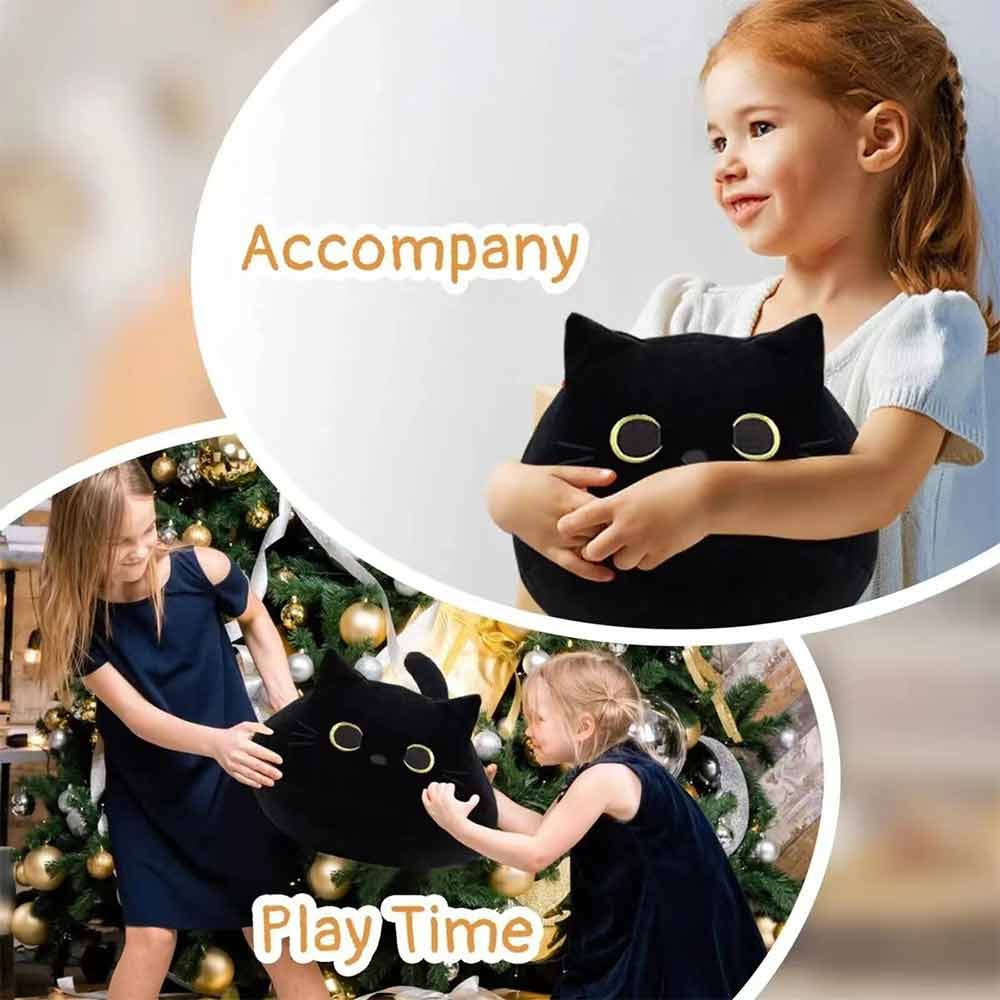 Black Cat Pillow Plush Doll 30CM Children's Plush Pillow Cartoon Plush Doll Soft Toy Gift