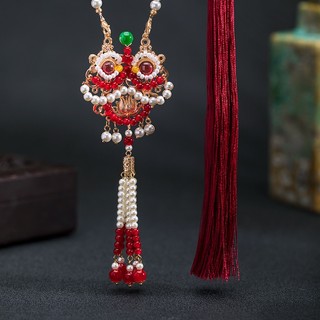 1 Vòng Cổ Dài Qipao Hoa Văn Đám Mây Màu Đỏ Phong Cách Hanfu Cổ Điển Yingluo