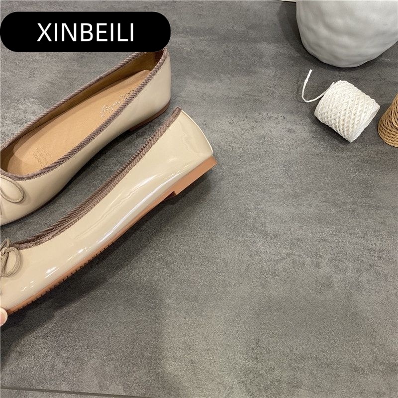 XINBEILI GIÀY SỤC ĐẾ BỆT Mary Jane giày bệt nữ giày búp bê CÓ QUAI da mềm FBL23912DA 37Z230914