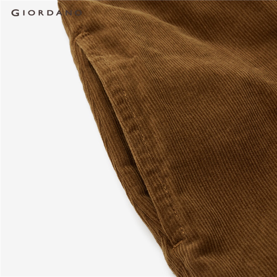 GIORDANO WOMEN Lace trims high neck cotton corduroy dress 05463688