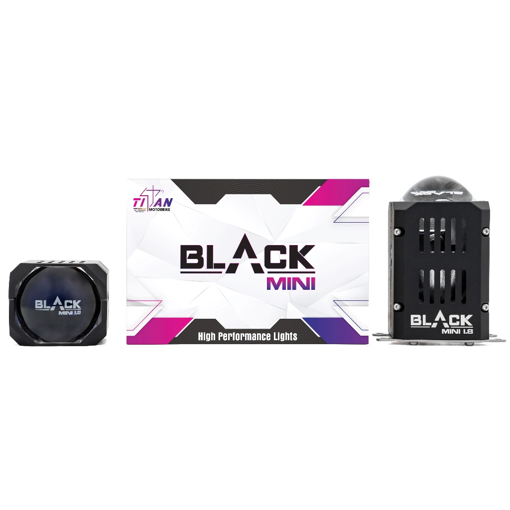 Đèn led bi cầu titan black 1.8 laser Moto / 1.8 ô tô  Aluminum cao cấp chip led 6+1 nhân siêu sáng siêu bền đẹp