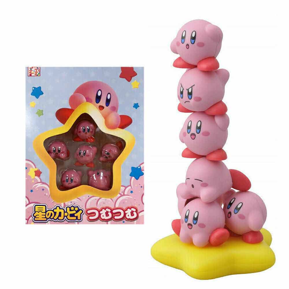 Japan Anime Star Kirby Adventure Game Jenga Pile Up Kawali Mini Q Version Stackable PVC Action Figures Dolls Toys Model Gift