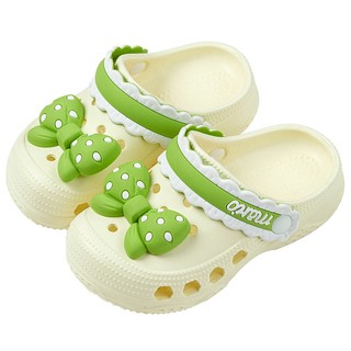 Cheerful Mario Dép cross Bằng eva Đế Siêu Nhẹ In Họa Tiết mario Đính Nơ Màu Xanh Lá Thời Trang Mùa Hè Cho Bé Gái