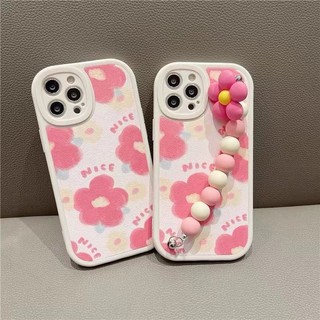 Ốp Điện Thoại Dẻo Họa Tiết Hoa Kèm Vòng Đeo Tay Cho iphone 11 1213 pro max x xr xs max se apple 7 plus 8 plus iphone 14 15 pro