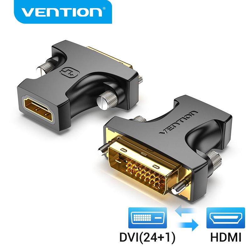 Bộ chuyển đổi Vention DVI sang HDMI Bi Direction DVI D 24 + 1 Nam sang HDMI Nữ Đầu nối cáp Chuyển đổ