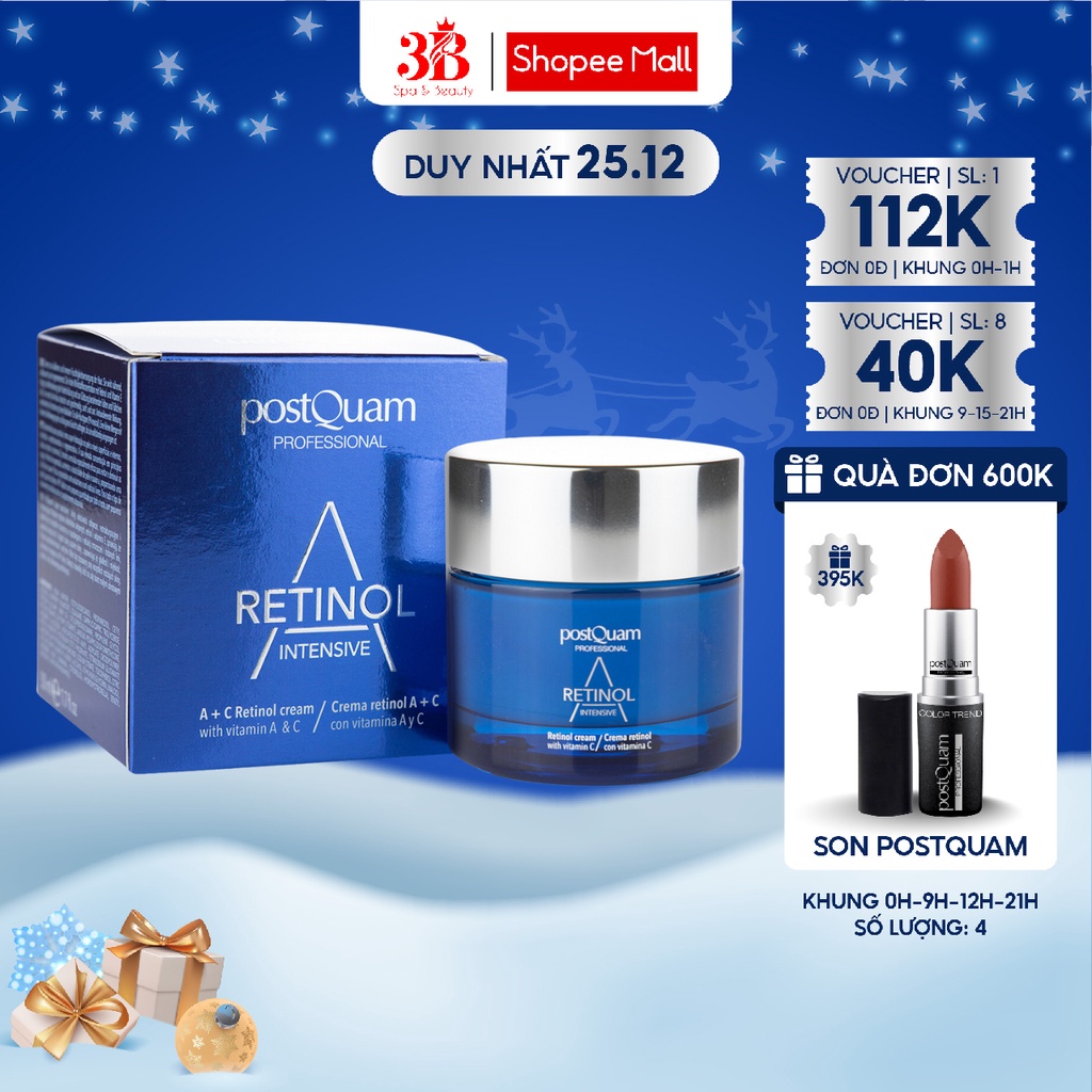 Kem Dưỡng Chống Lão Hóa, Cải Thiện Sạm Nám Retinol 1.0 + AA2G POSTQUAM Giúp Da Sáng Mịn Đều Màu 50ML Q75