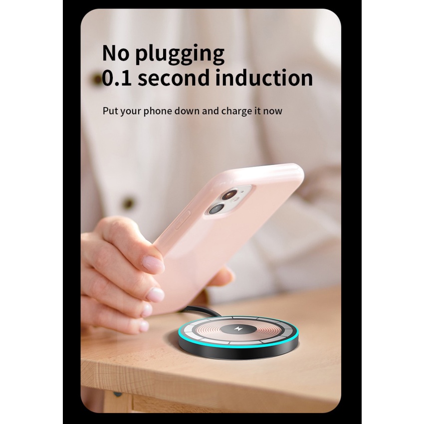 Inovagen Đế Sạc Điện Thoại Không Dây 15w 10w 15w Có Đèn Thoáng Khí Dành Cho android