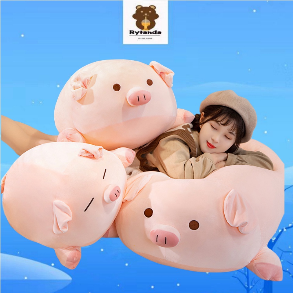 Thú Nhồi Bông Hình Heo Hồng Cỡ Lớn Dễ Thương Cho Bé