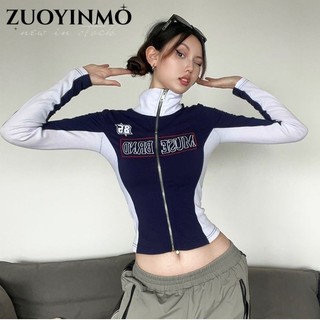ZUOYINMO áo phông áo thun nữ croptop baby tee Phong cách Thời trang thời trang Popular WTX23909HZ 52Z231228