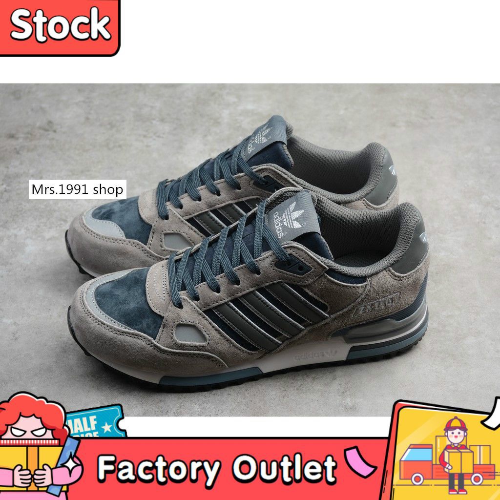 Adidas ZX - 750 Sói Xám / Xanh Nước Biển d6522 Nguyên Bản
