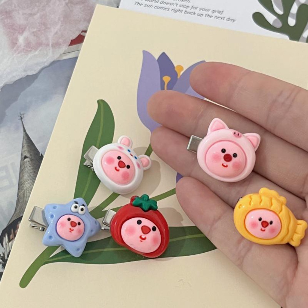 Bộ 2 Kẹp Tóc Mini Hình Thú Hoạt Hình Dễ Thương