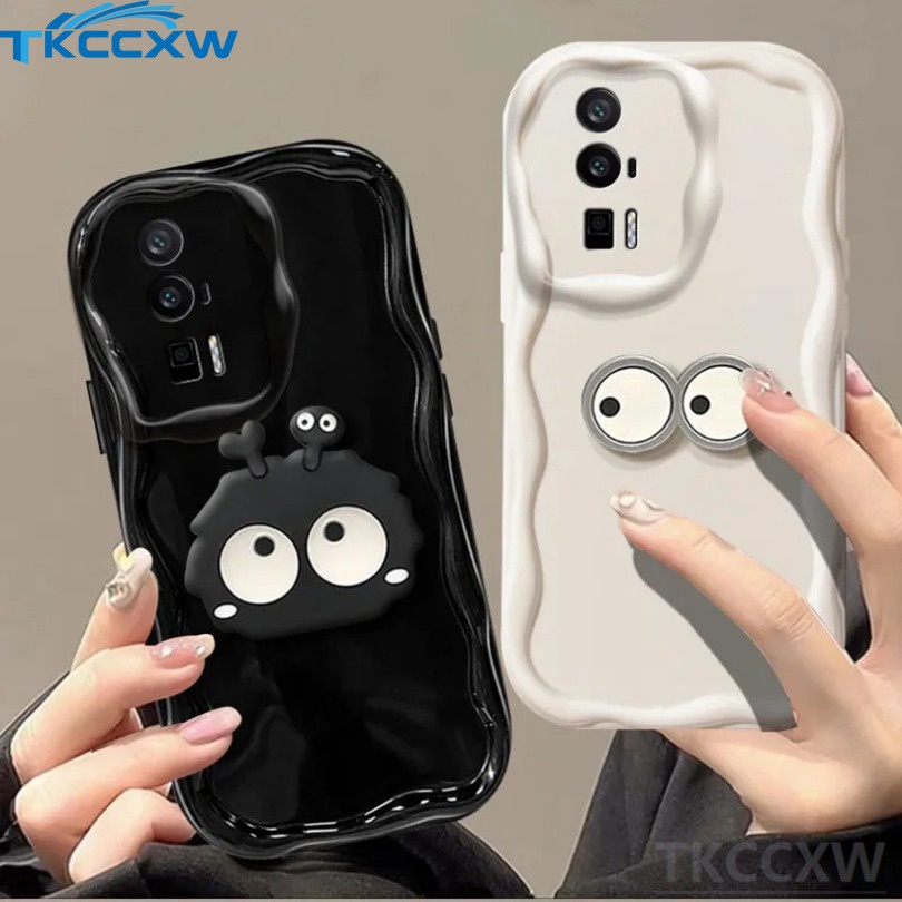 Ốp Điện Thoại Mềm Họa Tiết Đôi Mắt Hoạt Hình 3D Viền Cong Cho Redmi K60 K50 K40 K30 Pro K60 K50 Ultr