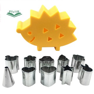 Bộ 10 khuôn cắt bánh quy / trái cây hình nhím mini