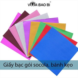 Giấy bạc bọc Chocolate, kẹo ( 100tờ/ gói) 8/10/15, giấy gói Socola kẹo bánh nhiều màu-VUABAOBI