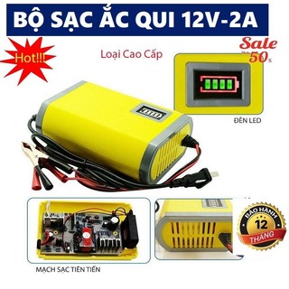 Tự ngắt-Máy Sạc Bình Ắc Quy Tự Động Cho Xe Máy (12V 3A) Sạc Bình Nhanh Cho Xe Máy, Xe Ô Tô, xe đạp điện và các loại bình