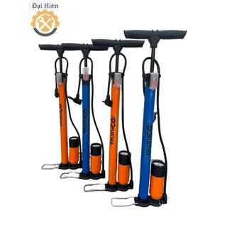 Bơm tay bơm xe máy , xe đạp thông minh lực bơm nhẹ nhàng có bình hơi trợ lực Gofuther - Màu Cam/Xanh tiện lợi