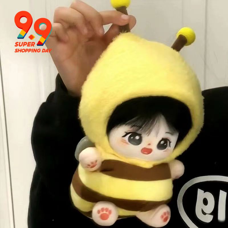 Bộ Quần Áo Cotton Hình Chú Ong Cho Búp Bê 10cm / 15cm / 20cm / 40cm