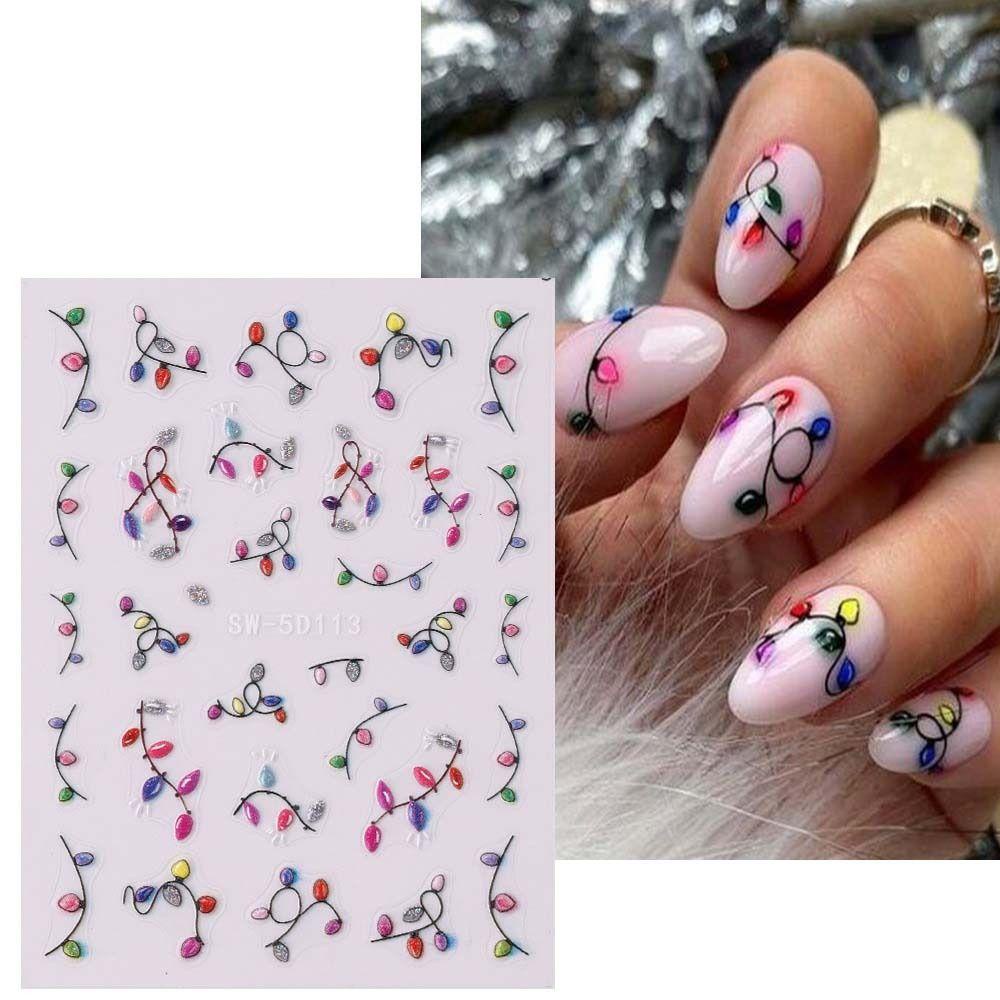 Lombar Miếng Dán Móng Tay Hình Hoa Tuyết Nơ Hồng Giáng Sinh Nhật Bản Phụ Kiện Cho Nữ diy charms