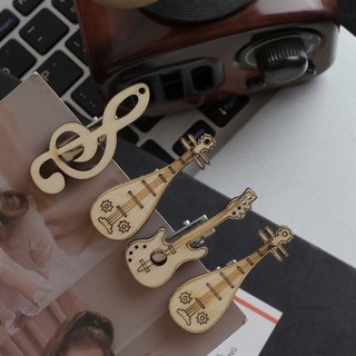 Guitar Kẹp Tóc Hàn Quốc Dễ Thương Ngộ nghĩnh Gỗ Bông Tai Kẹp Gió Ghi Chú Pipa Kẹp Tóc