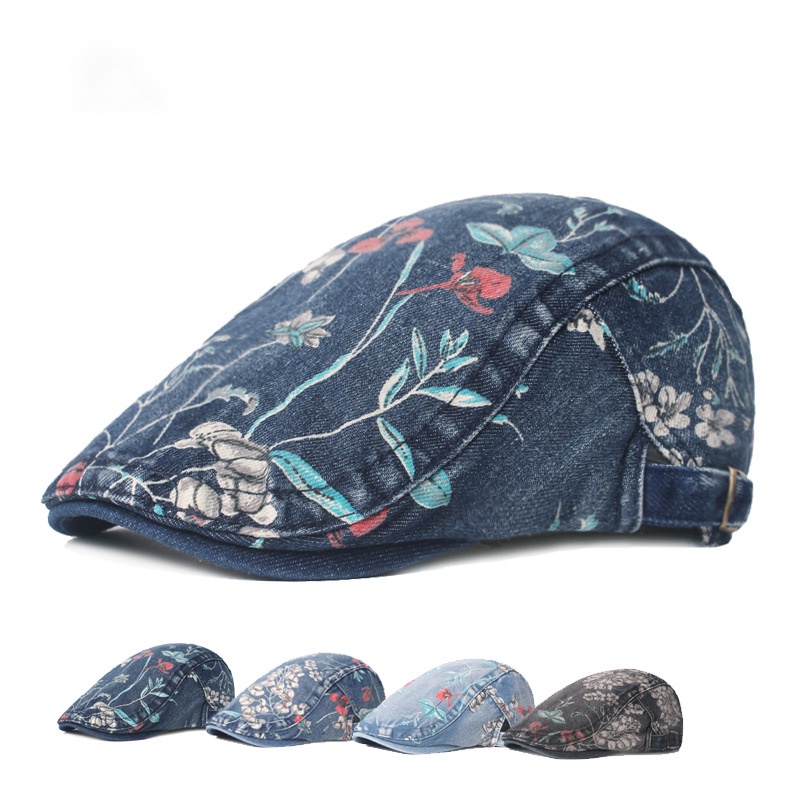 Mũ beret Chống Nắng Họa Tiết Hoa Xinh Xắn Thời Trang Dành Cho Nữ