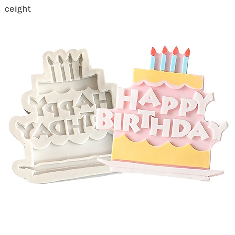 Khuôn Silicon Làm Bánh Kem / Kẹo / Sô Cô La Hình Chữ happy birthday Độc Đáo diy
