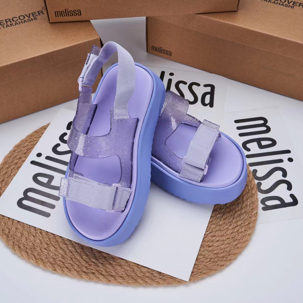 Giày Sandal jelly melissa Phong Cách roman Đi Biển Cho Nữ