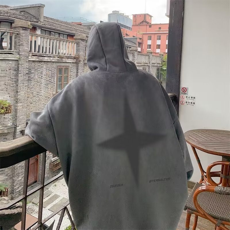 Áo Hoodie Da Lộn Tay Dài Dáng Rộng Phong Cách Đường Phố Thời Trang Mùa Xuân Mới 2023 Dành Cho Bạn Nam