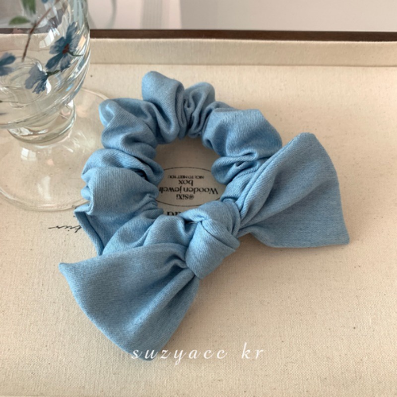 Dây Cột Tóc denim Thắt Nơ Màu Sắc Ngọt Ngào Cho Nữ