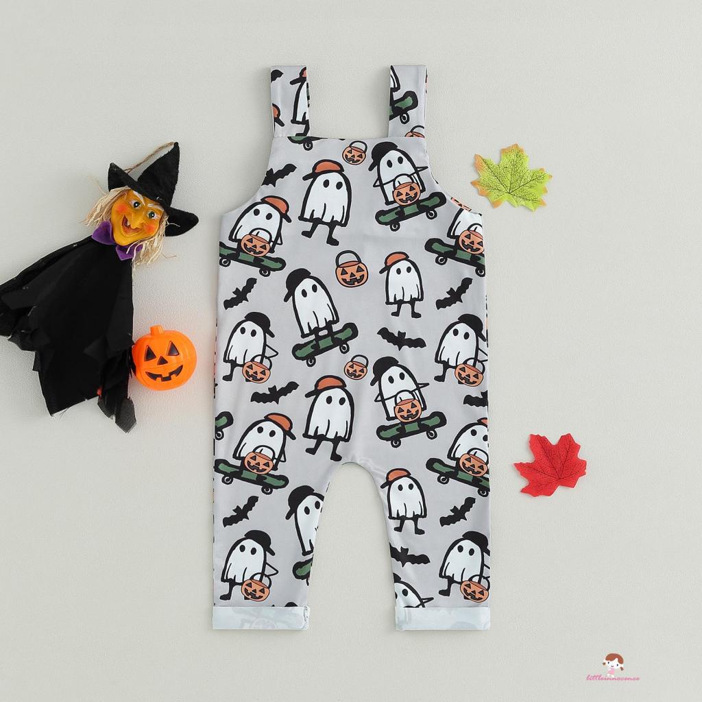 Bộ Áo Liền Quần Sát Nách In Hoạt Hình Phong Cách halloween Cho Bé