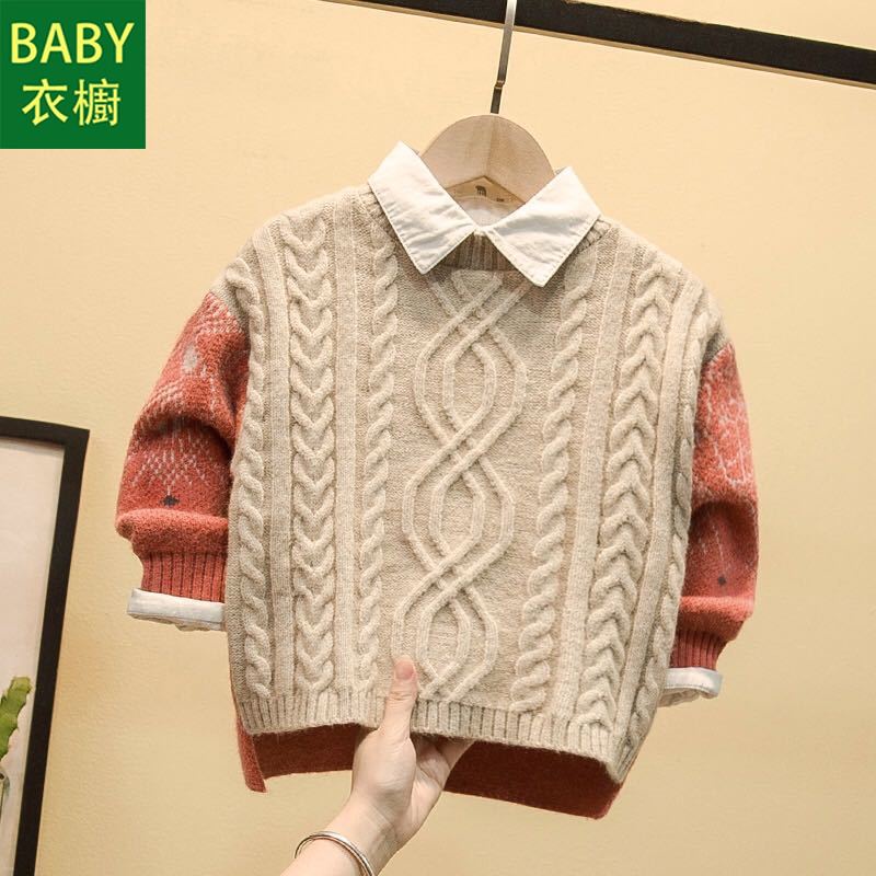 Áo sweater Thu Đông Dày Dặn Phong Cách Mới 2023 Cho Bé Trai áo len bé trai