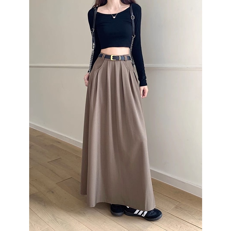 Chân Váy Dài Chữ a Lưng Cao Thời Trang Hàn Quốc