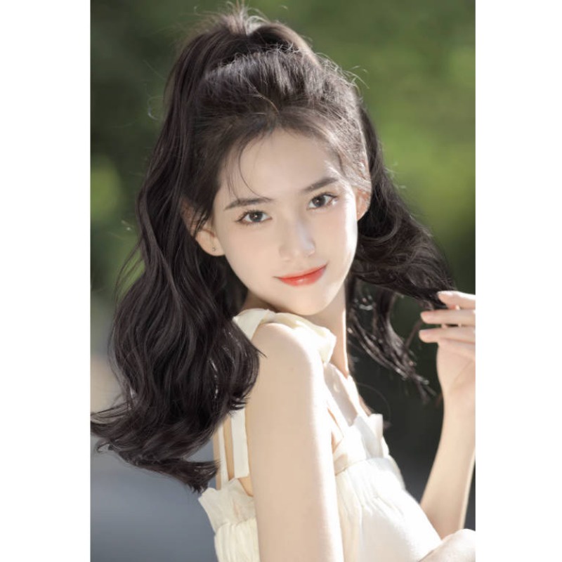 Tóc Giả Dài Xoăn Gắn Đuôi Cá Mập Thời Trang Cho Nữ